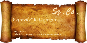 Szpevák Csongor névjegykártya